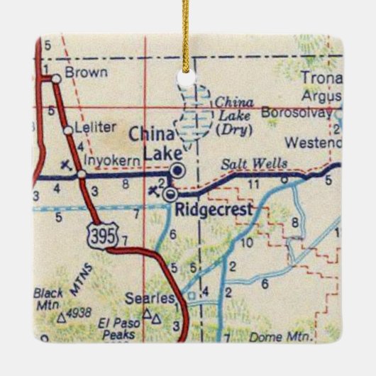 China Lake CA Keramisch Ornament (Achterkant)