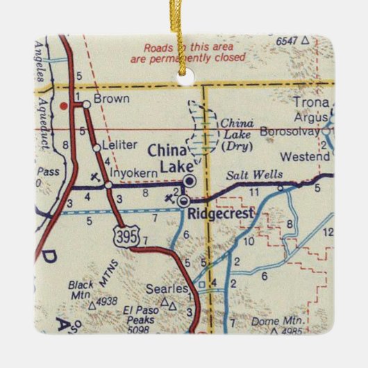 China Lake CA  Map Keramisch Ornament (Voorkant)