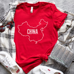 China Landkaart Chinese Natie Grensoverzicht T-shirt