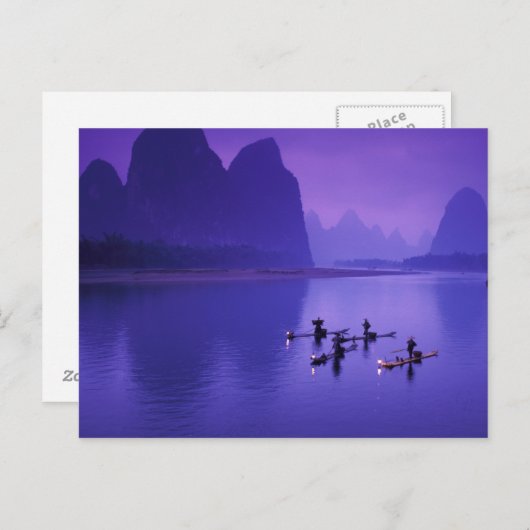 China, Li River. aalscholvervissers. Briefkaart (Voorkant / Achterkant)