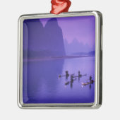 China, Li River. aalscholvervissers. Metalen Ornament (Links)
