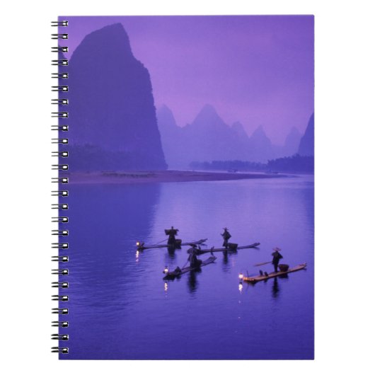China, Li River. aalscholvervissers. Notitieboek (Voorkant)