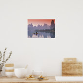 China, Li River. Eénmalige aalscholvervisser. Poster (Keuken)