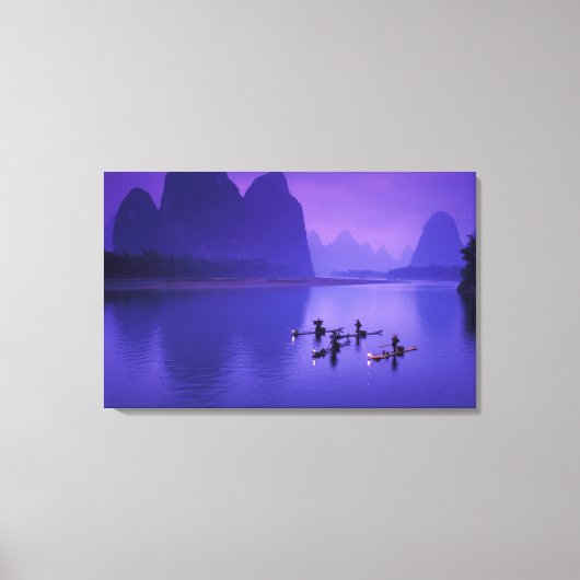 China, Li-rivier. Aalscholver-vissers. Canvas Afdruk (Voorkant)