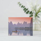 China, Li-rivier. Enkele aalscholvervisser. Briefkaart (Staand voorkant)