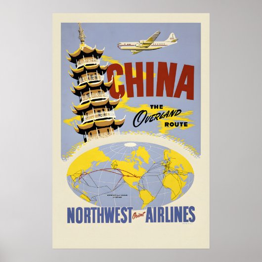China - Luchtvaartposter Noordwest Poster (Voorkant)