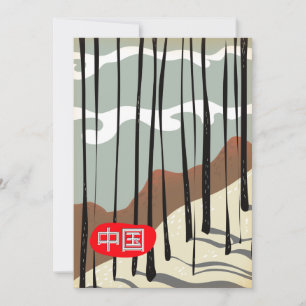 China Magisch Winter Woud Poster Bedankkaart