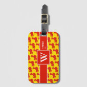 CHINA Mandarin Christelijk Monogram Geel Bagagelabel (Voorkant (verticaal))