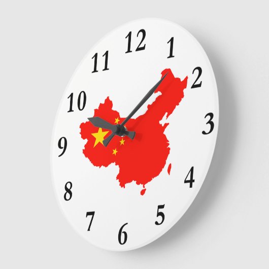 China Map & Flag Clock Grote Klok (Hoek)