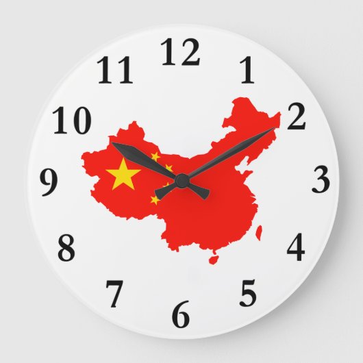 China Map & Flag Clock Grote Klok (Voorkant)