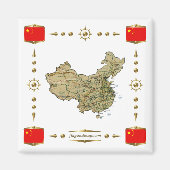 China Map + Flags Magnet (Voorkant)