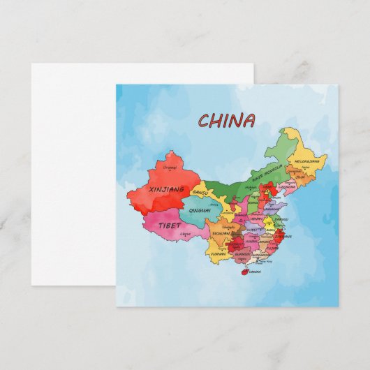 China Map Kaart (Voorkant / Achterkant)