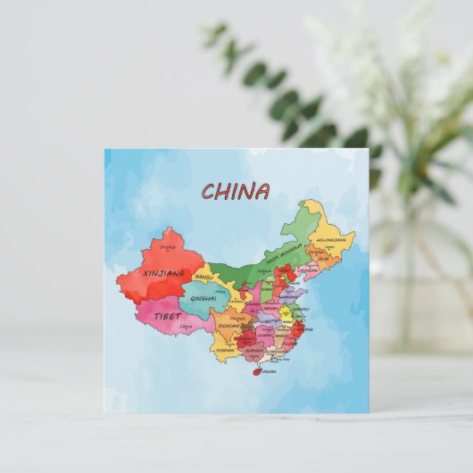 China Map Kaart (Staand voorkant)