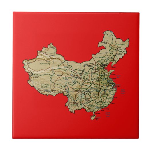 China Map Tile Tegeltje (Voorkant)