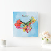 China Map Vierkante Klok (Huis)