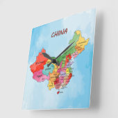 China Map Vierkante Klok (Hoek)