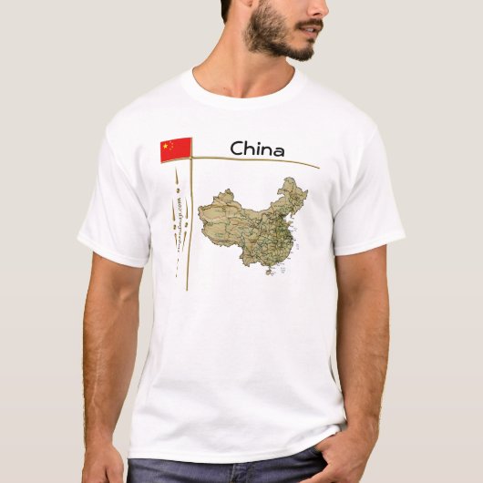China Map + vlag + Titel T-Shirt (Voorkant)