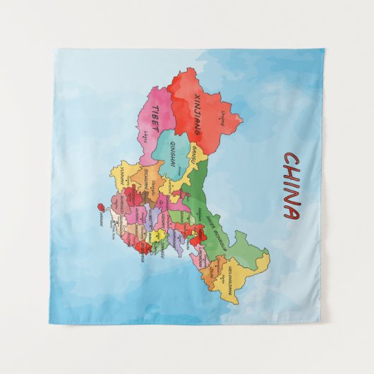 China Map Wandkleed (Voorkant (horizontaal))