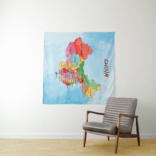 China Map Wandkleed (In Situ (horizontaal))
