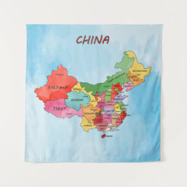 China Map Wandkleed