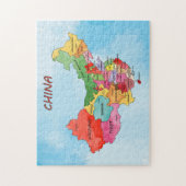 China Map waterverf kunst Legpuzzel (Verticaal)