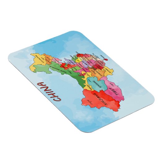 China Map waterverf kunst Magneet (Rechterzijde)