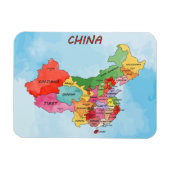 China Map waterverf kunst Magneet (Horizontaal)