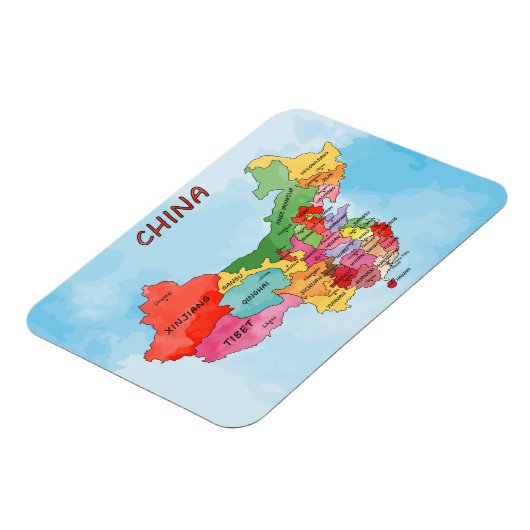 China Map waterverf kunst Magneet (Linkerzijde)