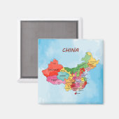 China Map waterverf kunst Magneet (Voorkant / Achterkant)