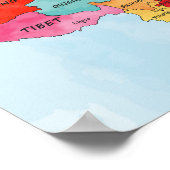 China Map waterverf kunst Poster (Hoek)