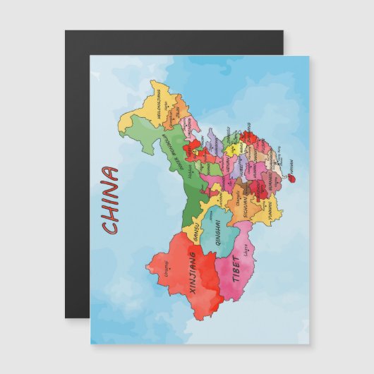China Map waterverf kunstwerk Magnetic Card (Voorkant / Achterkant)