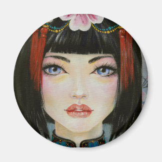 China Meisje ~acryl schilderij van een porseleinen Magneet