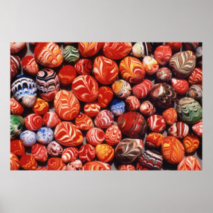 China, Ming Tombs, gekleurde glazen Souvenirs Poster