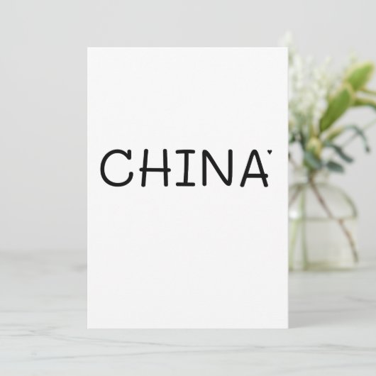 China - minimalistic typography card kaart (Staand voorkant)