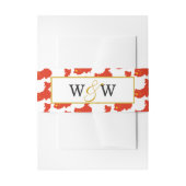 CHINA Monogram Wedding Celebration Uitnodigingen Wikkel (Voorkant Voorbeeld)