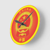 China National Emblem Circle Shape Ronde Klok (Hoek)