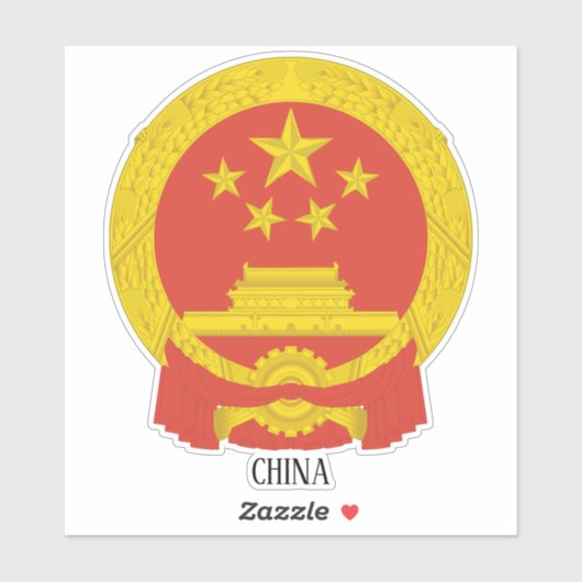 China National Emblem Patriotic Sticker (Vel)