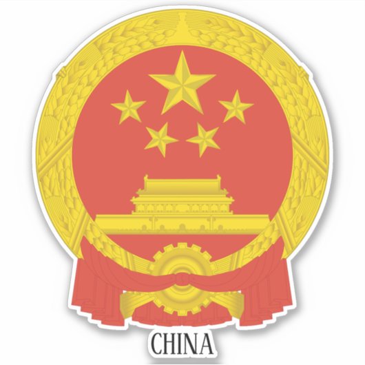 China National Emblem Patriotic Sticker (Voorkant)