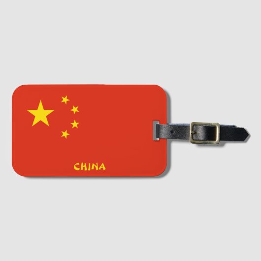 China National Flag Patriotic Bagagelabel (Voorkant (horizontaal))