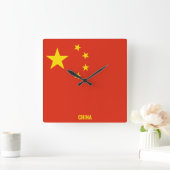 China National Flag Patriotic Vierkante Klok (Huis)