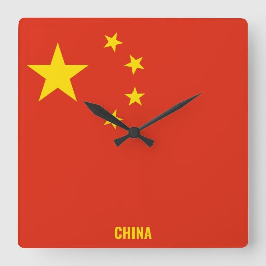 China National Flag Patriotic Vierkante Klok (Voorkant)