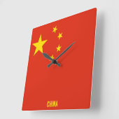 China National Flag Patriotic Vierkante Klok (Hoek)