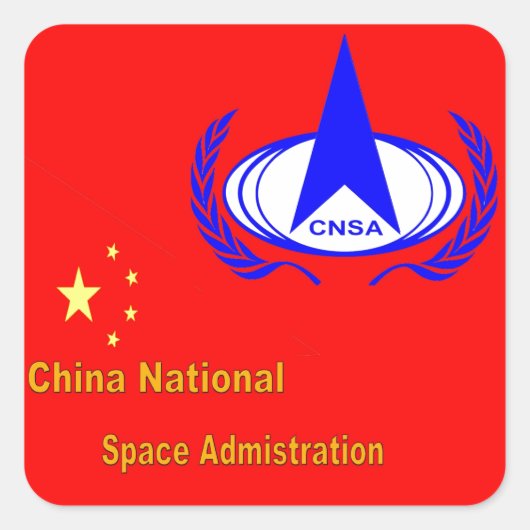 China National Space Administration - CNSA Vierkante Sticker (Voorkant)