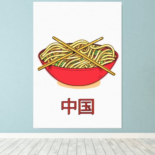 China Noodles Canvas Afdruk (Insitu (Houten vloer))