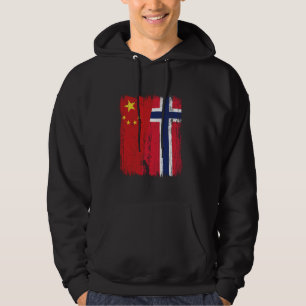 China Noorwegen Halve vlag Chinese Noorse afkomst Hoodie