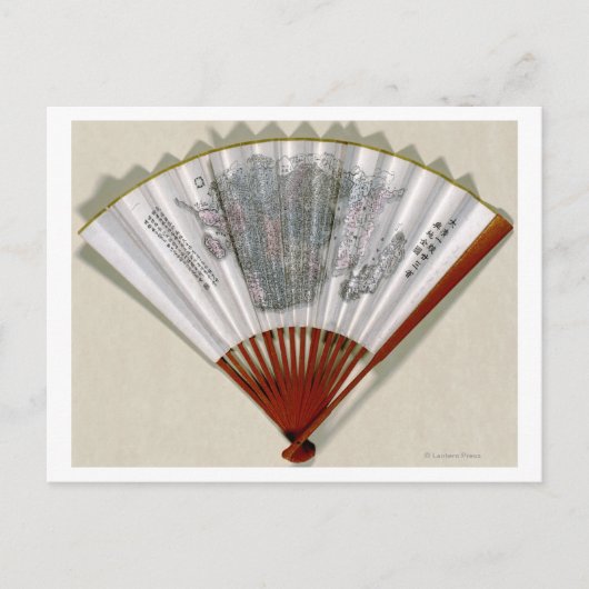 China op het gezicht van een FanPanoramic Map Briefkaart (Voorkant)