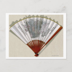 China op het gezicht van een FanPanoramic Map Briefkaart