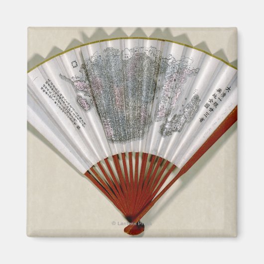 China op het gezicht van een FanPanoramic Map Magneet (Voorkant)