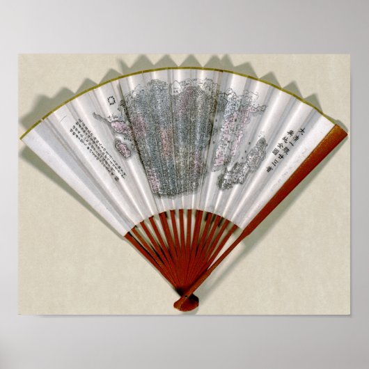 China op het gezicht van een FanPanoramic Map Poster (Voorkant)