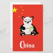 China Panda-reisposter. Briefpapier (Voorkant / Achterkant)